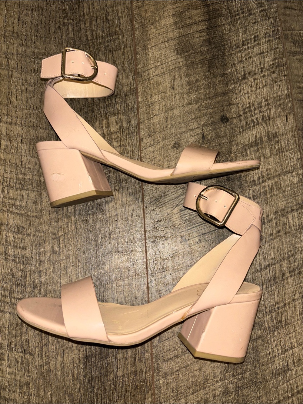 Franco Sarto Blush Ankle Strap Block Heel Sandals